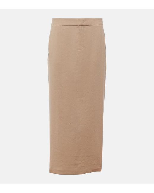 Vince Natural Linen-Blend Maxi Skirt
