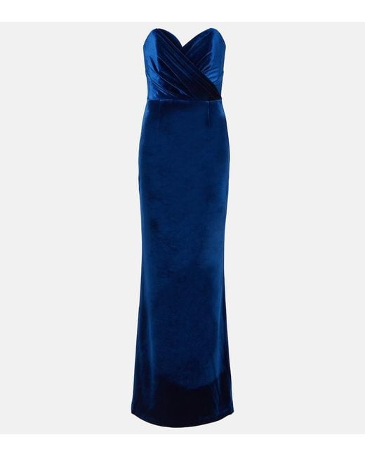 Rebecca Vallance Blue Vivicia Velvet Gown