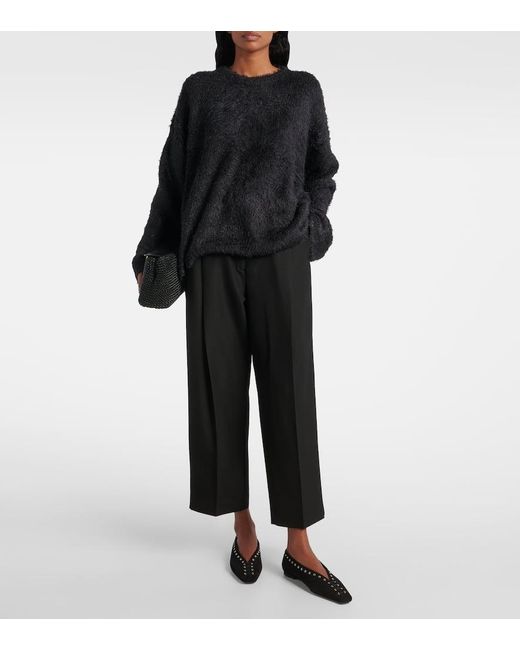 Totême  Black Oversized Silk Sweater