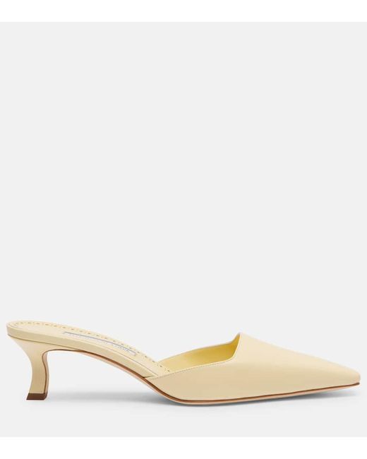 Manolo Blahnik Natural Mules Moiramu Aus Leder