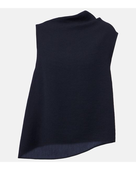 Vince Blue Asymmetric Draped Top