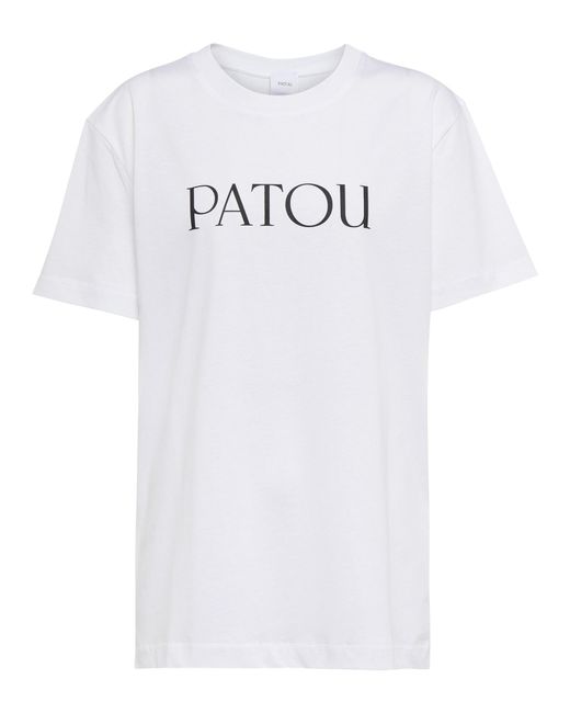 Patou Logo Cotton Jersey T-shirt in White | Lyst
