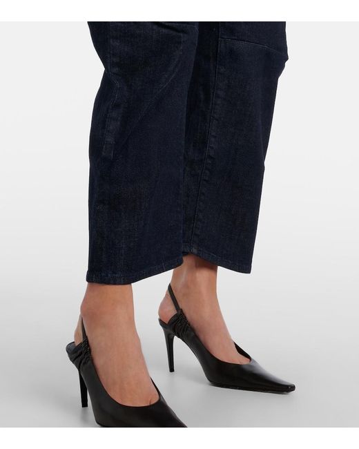 Nili Lotan Blue Shon High-Rise Barrel-Leg Jeans