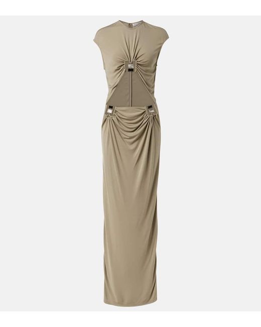 Christopher Esber Green Maxikleid Duo Bezel Quartz Aus Jersey