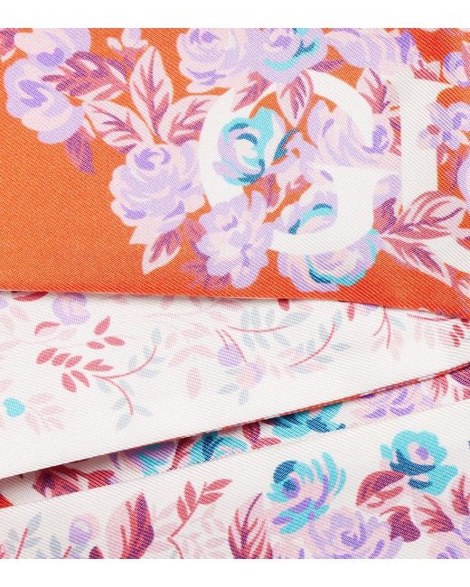 Gucci Pink Printed Silk Twill Scarf