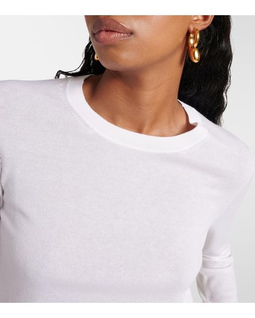 Loro Piana White Piuma Cashmere Sweater