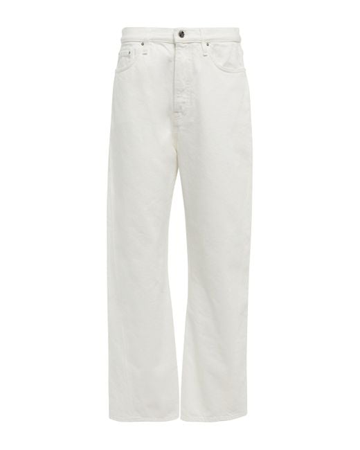 Totême Toteme Mid-rise Straight Jeans in White | Lyst UK