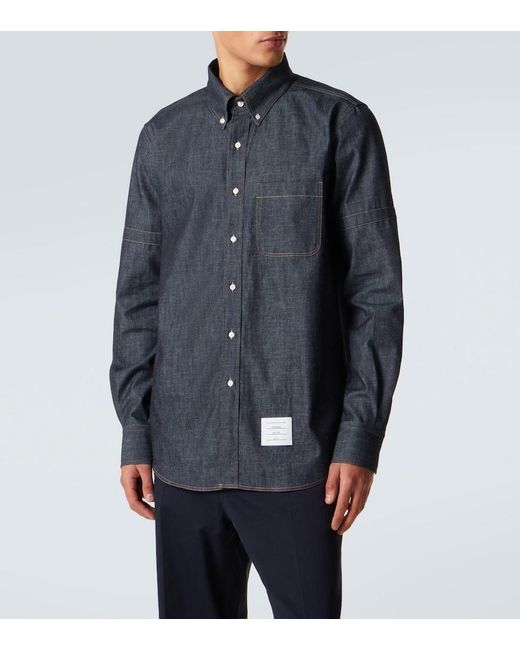 Thom Browne Blue Denim Shirt for men
