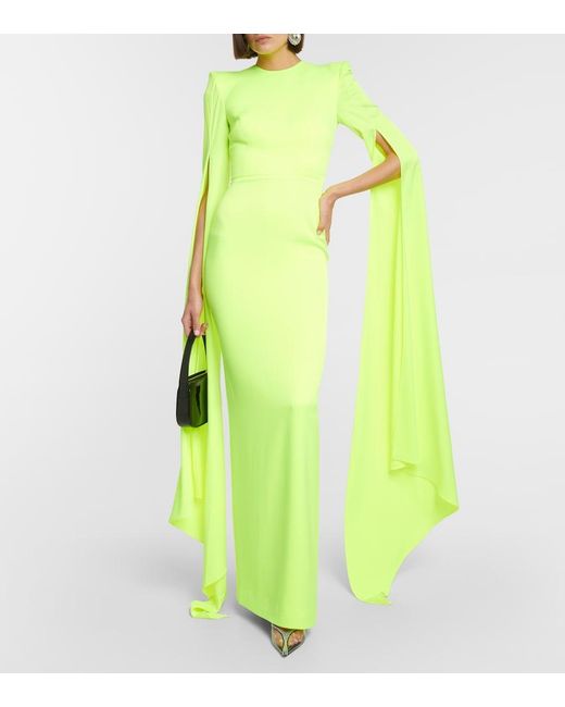 Alex Perry Yellow Bennett Satin Gown