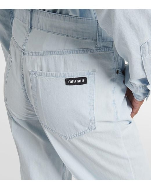 Miu Miu Blue Low-Rise Straight Jeans