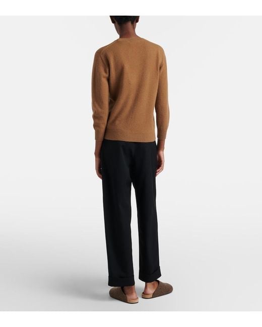 The Row Black Delano Wool Straight Pants