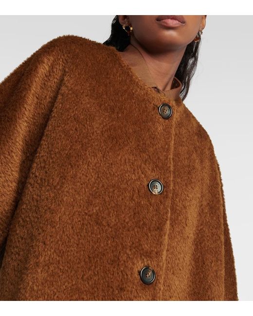 Max Mara Brown Hudson Oversized Alpaca And Wool Coat