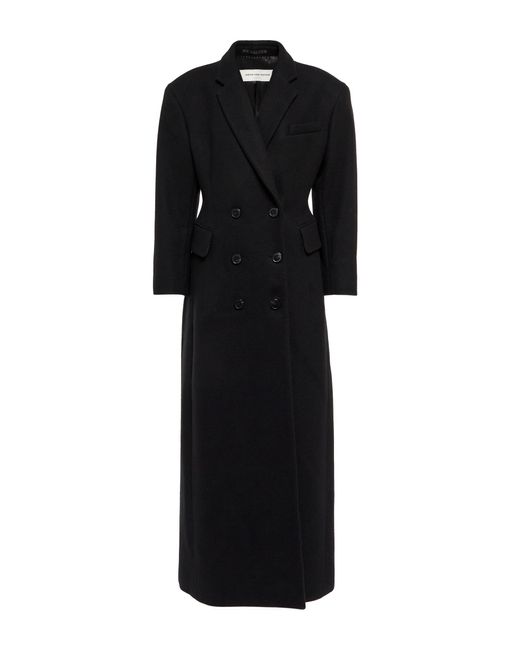 Dries Van Noten Wool-blend Coat in Black | Lyst