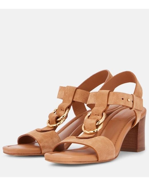 Ulla Johnson Brown Milla Embellished Suede Sandals