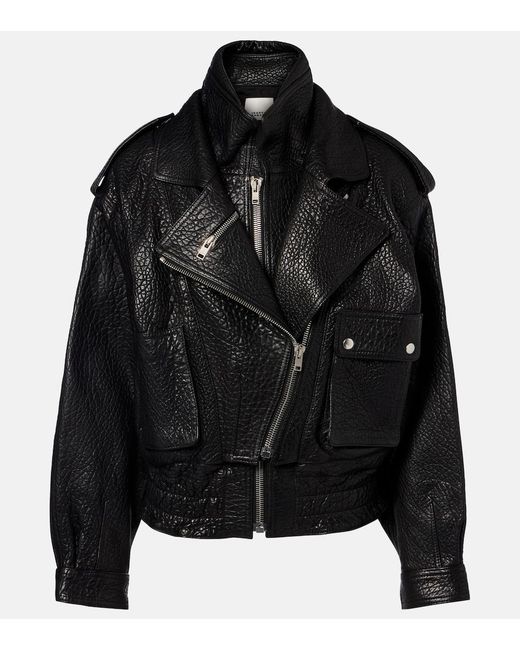 Isabel Marant Black Aneli Leather Biker Jacket
