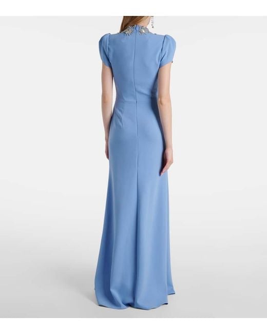 Jenny Packham Blue Aries Embellished Gown