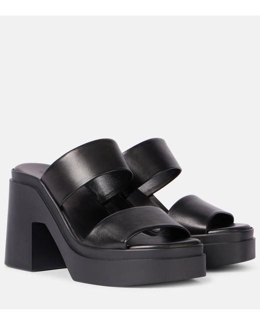 Robert Clergerie Black Next 110 Leather Platform Mules