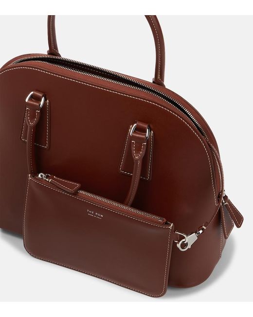The Row Brown Nina Small Leather Tote Bag
