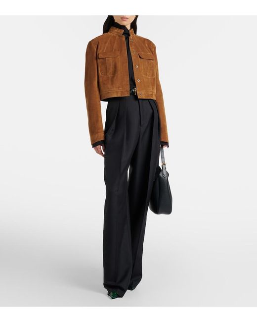 Tom Ford Brown Cropped Suede Jacket