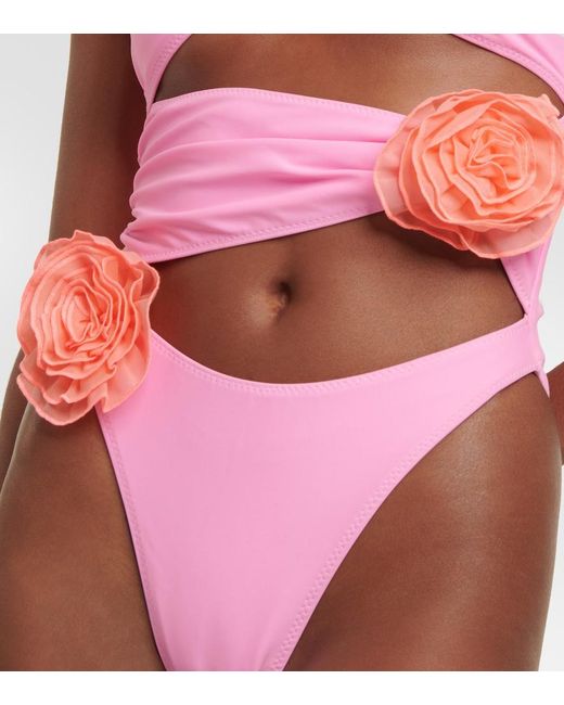 SAME Pink Rose Cutout Swimsuit