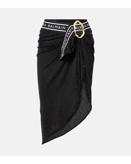 Balmain Black Logo Beach Cover-Up