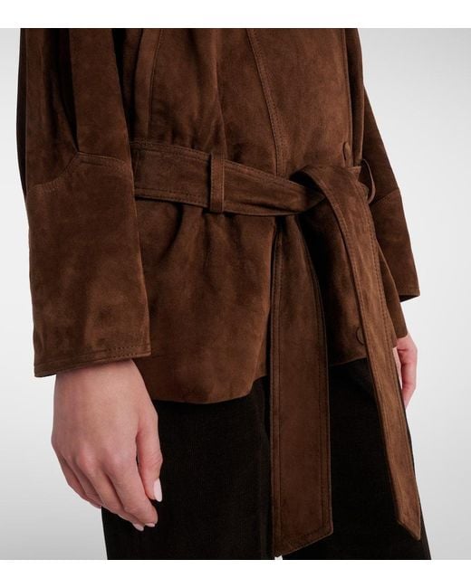 Nour Hammour Brown Buffy Suede Jacket