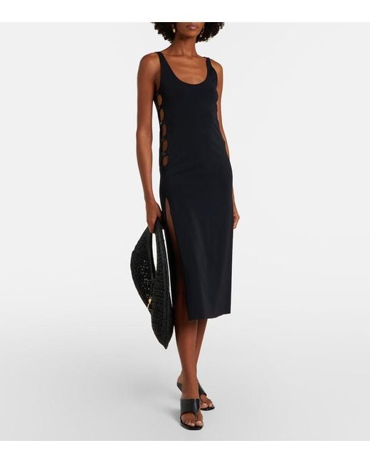 Eres Blue Ellipse Cutout Midi Dress
