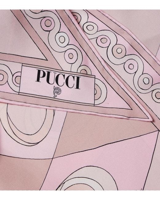 Emilio Pucci Pink Occhi Silk Twill Scarf