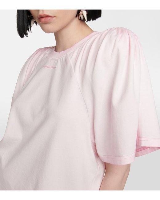 Y. Project Pink Embroidered Cotton Top