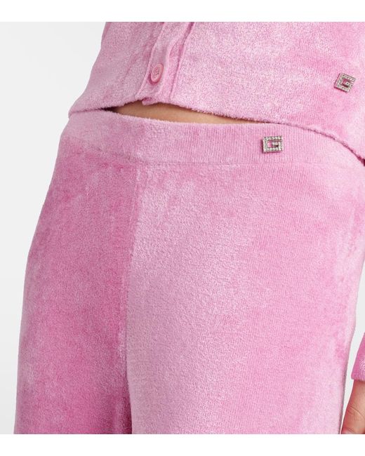 Pantaloni sportivi flared Crystal G di Gucci in Pink