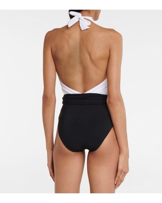 Karla Colletto White Cutout Halterneck Swimsuit