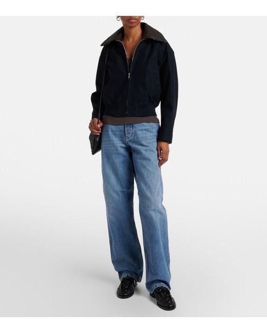 Bottega Veneta Blue Mid-Rise Cargo Jeans