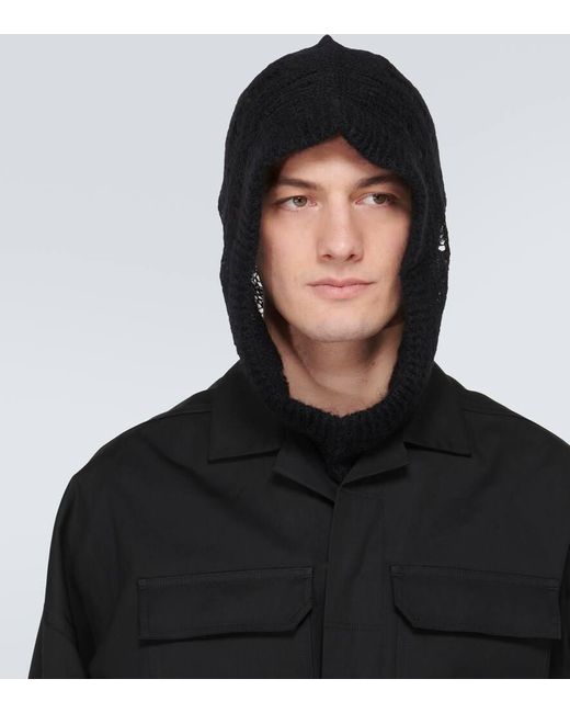 Passamontagna di Rick Owens in Black da Uomo