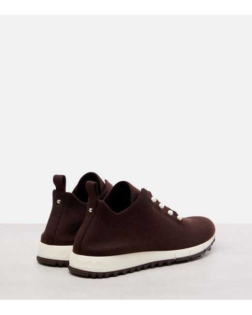 Jimmy Choo Brown Veles Embellished Cashmere Sneakers