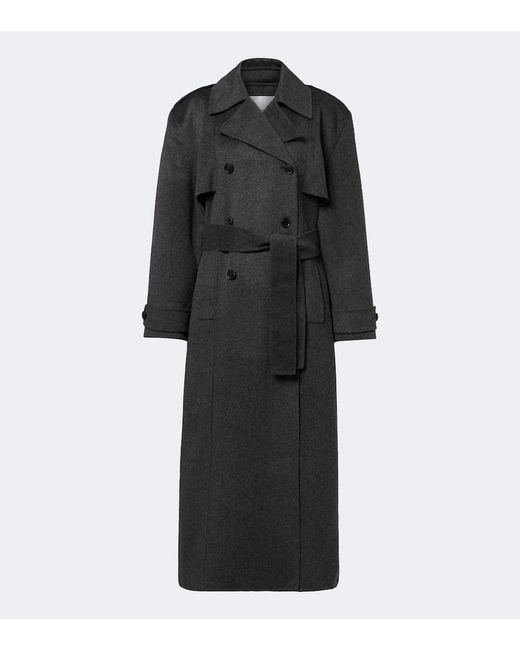 Frankie Shop Black Nikola Belted Wool And Cashmere Coat