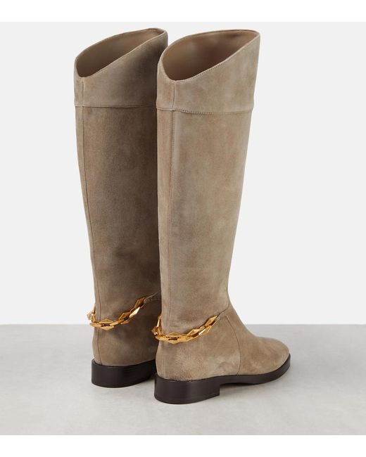 Jimmy Choo Brown Nell Suede Knee-High Boots