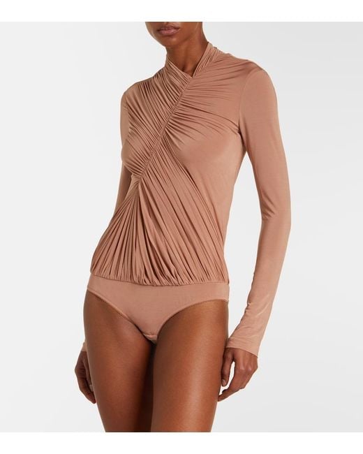Stella McCartney Pink Draped Bodysuit