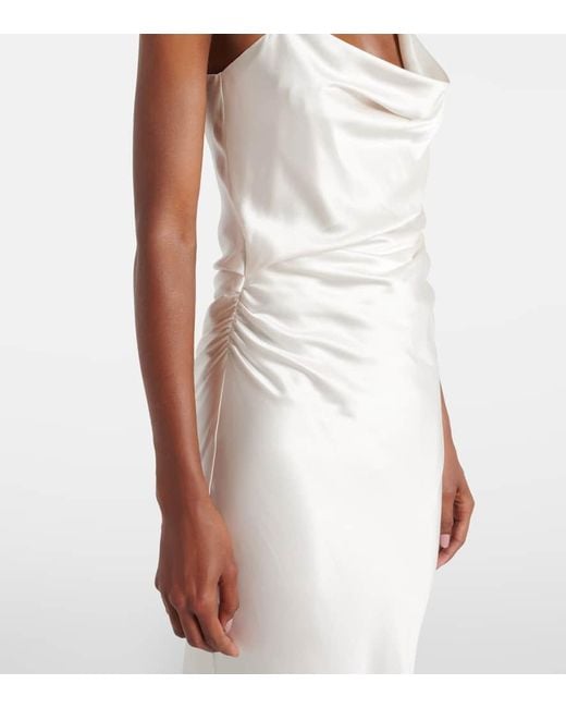 The Sei White One-Shoulder Silk Satin Gown
