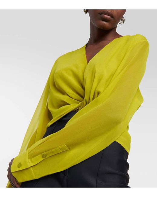 Blusa Springs De Georgette De Seda Christopher Esber de color Yellow