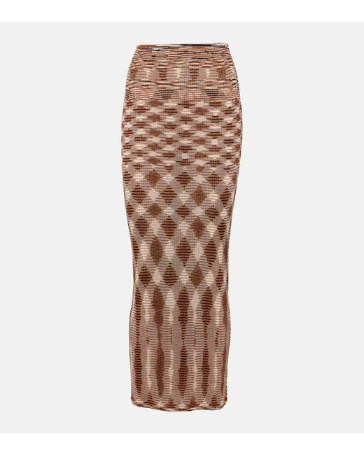 Missoni Brown Space-dyed High-rise Knit Maxi Skirt