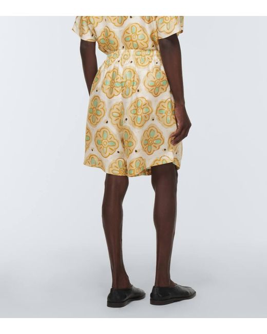 Commas Metallic Printed Silk Shorts for men