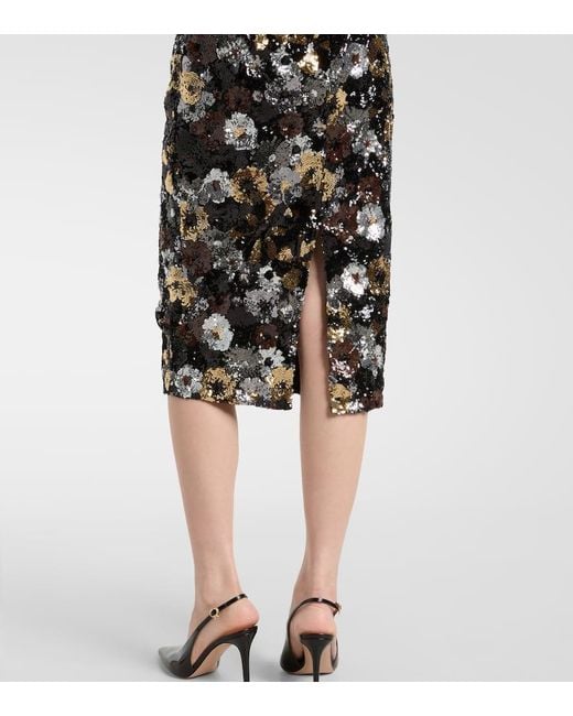 Max Mara Black Vacillo Sequined Midi Dress