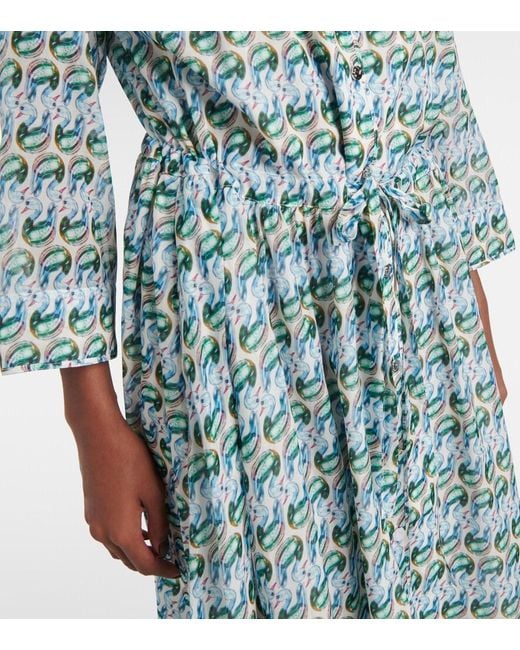 Tory Burch Green Printed Shirtdress