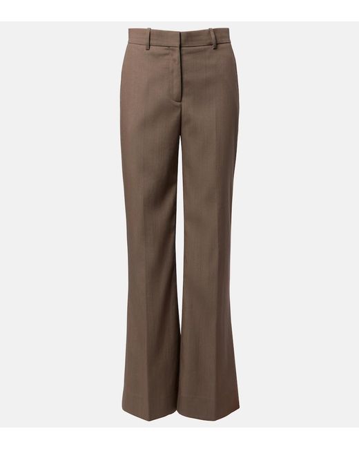 Acne Brown Pekko Wool-Blend Wide-Leg Pants
