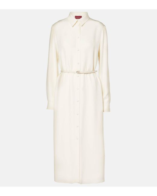 Gucci Natural Belted Shirt Dress