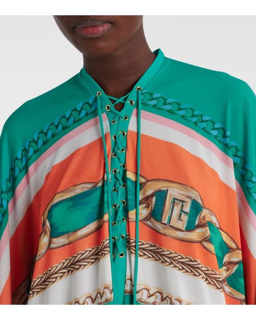 Balmain Blue Printed Kaftan
