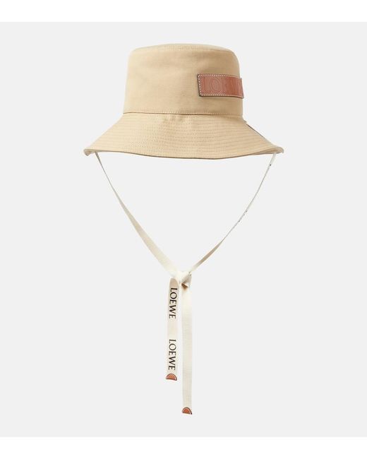 Loewe White Logo Canvas Bucket Hat