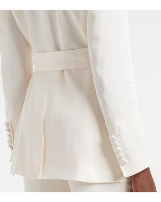 Veronica Beard Natural Ryanne Belted Blazer