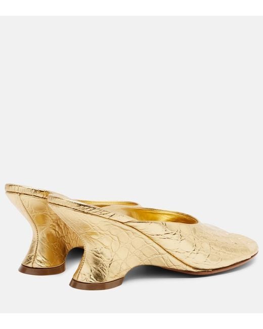 Dries Van Noten Metallic Leather Sandals