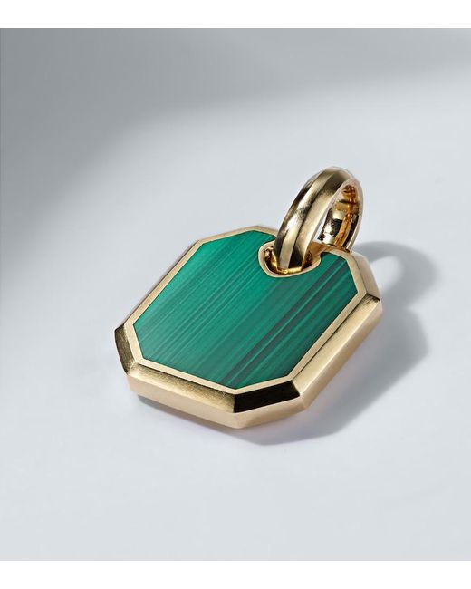 David Yurman Green Amulet 18Kt Pendant With Malachite for men
